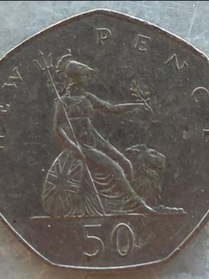 50 New Pence coin Queen Elizabeth II 1980