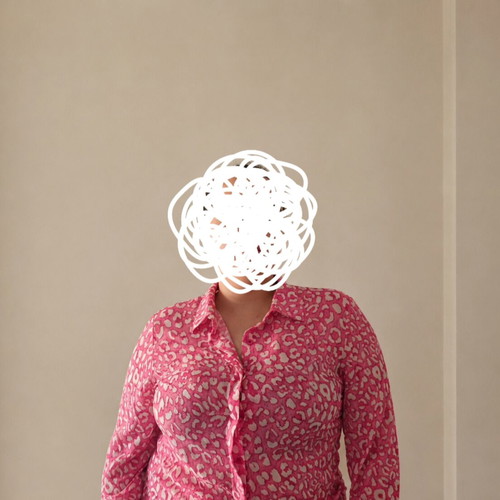 Animal Print Shirt used, pink, XL size