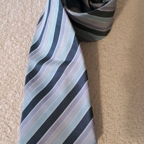 Marks & Spencer men's tie blue with purple stripes, new