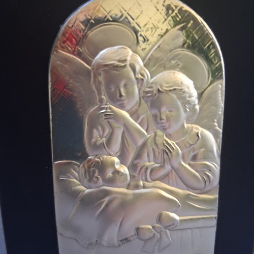 Silver Guardian Angels embossed icon 950