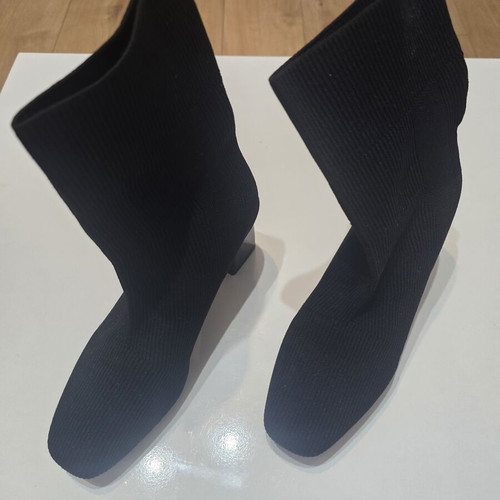 Black sock boots size 38 used with block heel