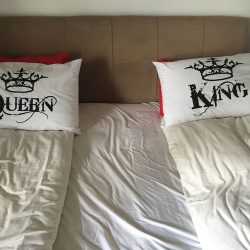 King & Queen cotton pillowcases new, set of 2 pieces 50x70