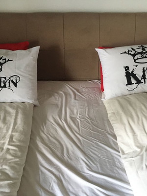 Μαξιλαροθήκες βαμβακερές King & Queen καινούργιες, σετ 2 τεμαχίων 50x70