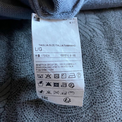 Sisley cardigan with scarf, wool, size L, like new, blue