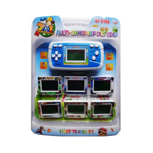 Portable game console with 6 interchangeable screens and 100+ classic games
