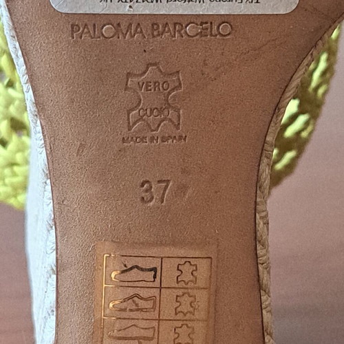 Paloma Barceló leather platform sandals lime size 37 like new