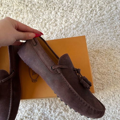 Tods suede men's loafers brown with tassel used, size 40