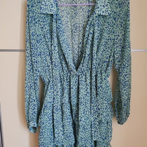 Φόρεμα Zara μίνι XL σαν καινούργιο, άσπρο και μπλε