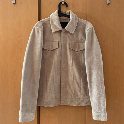 All Saints Hopper buffed suede trucker jacket new, size M