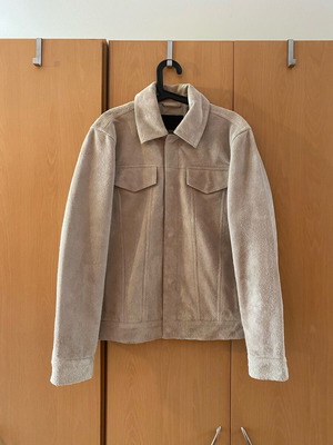 All Saints Hopper buffed suede trucker jacket new, size M