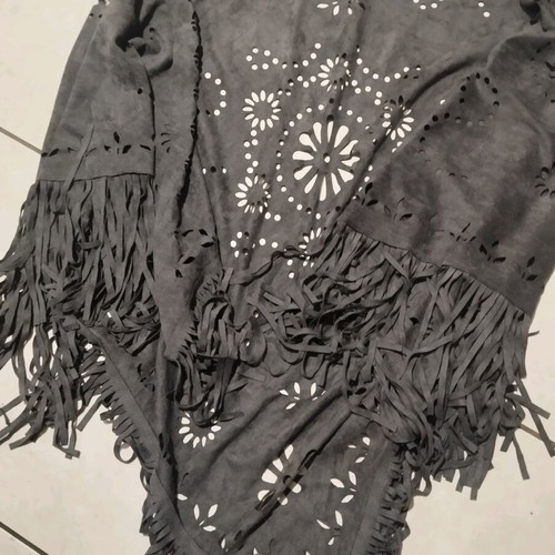 Gray women's scarf used, suede type from America