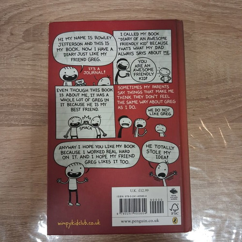 Diary of an Awesome Friendly Kid Rowley Jefferson's Journal hardcover used