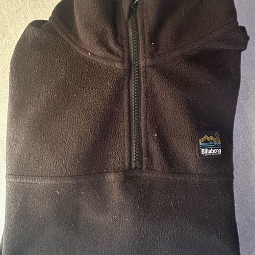 Billabong fleece half zip used, black, size M
