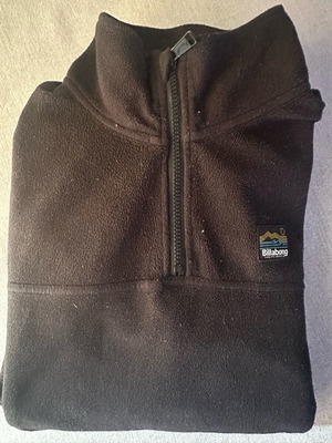 Billabong fleece half zip used, black, size M