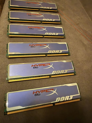 Kingston HyperX Blu 12GB DDR3 RAM used, 6x2GB 1600MHz