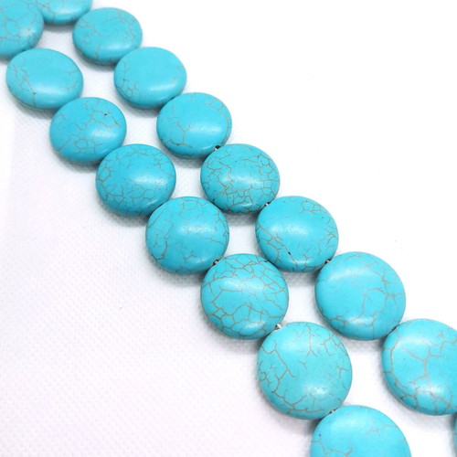 Turquoise Howlite Round Beads 26mm New, 16 Pieces