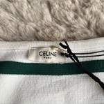 Γυναικείο μπλουζάκι Celine ριγέ άσπρο με κυπαρισσί καινούργιο