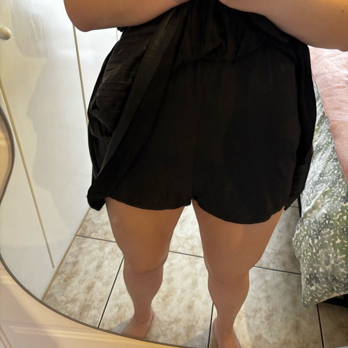 Zara black faux leather skort like new, size S