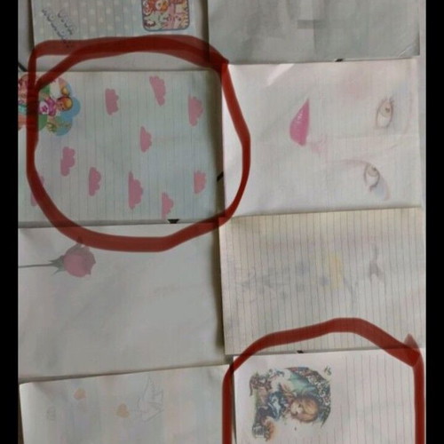 Used collection of stationery papers
