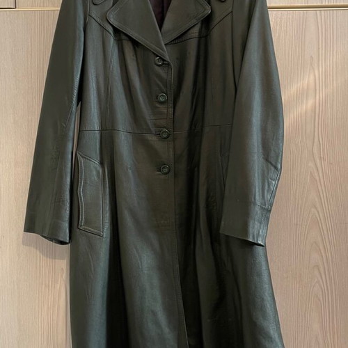 Vintage Leather Trench Coat England Size S M used