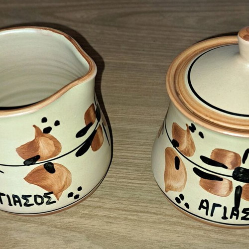 Agiassos ceramics used, set of 4 pieces