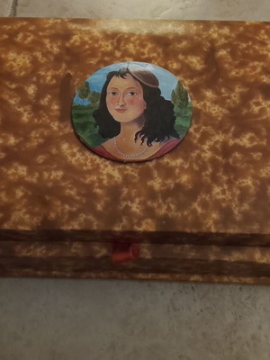 Vintage luxury packaging box Renaissance portrait used