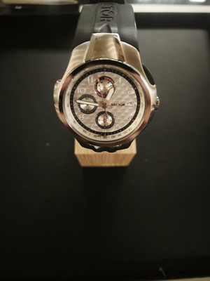 Sector 210 Chronograph men's watch, silver, rubber strap, NOS full set