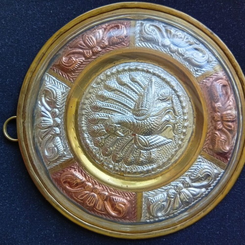 Wall plate silver, copper, brass 12.5 cm