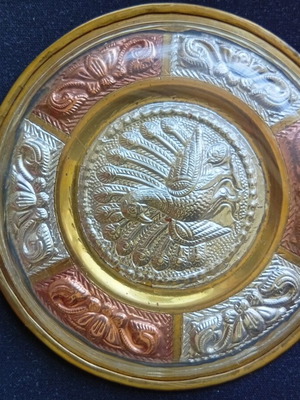 Wall plate silver, copper, brass 12.5 cm
