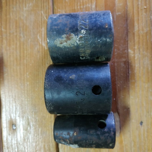 Socket wrench bits used, various sizes