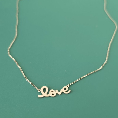 Κολιέ αλυσίδα με μήνυμα love καινούργιο