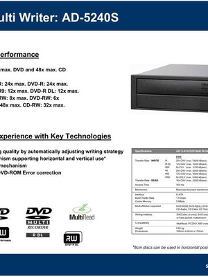 Sony OPTIARC AD-5240S DVD-RW CD-RW ЧЕРЕН