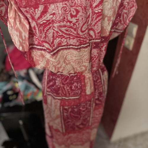 Zara Medium printed jumpsuit with open back and tie waist
