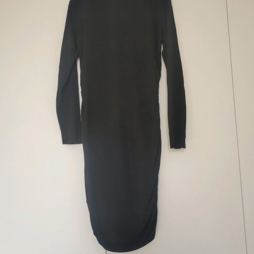 Y.A.S midi black lycra dress medium with side ruching in excellent condition