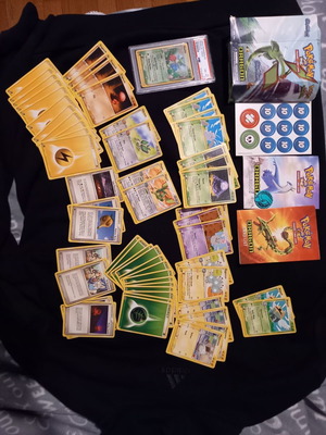 Ex Dragon Windblast Pokemon deck with mint booklets, coin and PSA 8 foil Roselia card