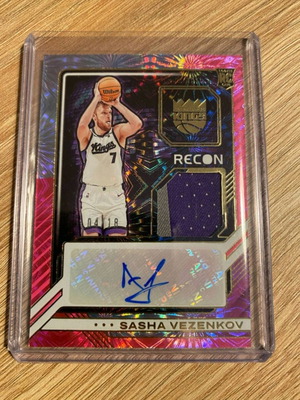 Κάρτα Panini Recon 2023-24 Rookie Jersey Autographs Sasha Vezenkov 04/18 ροζ