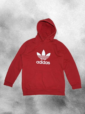 Adidas hoodie red with white logo like new