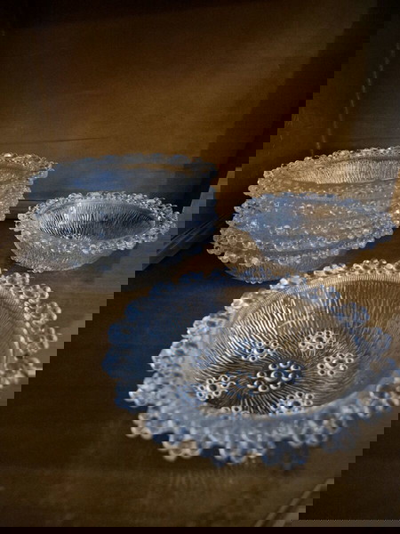 Πακετο 7 τμχ 1960 Masserini Barocco Italian Vintage Bubble Edge Textured Glass Bowl μπολ