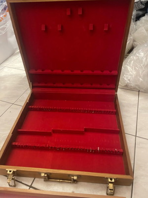 Wooden box with inner lining like new