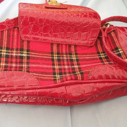 Leather crossbody bag red new Greek brand