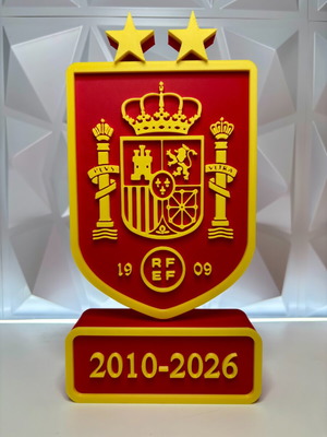 3D Printed Spain National Team Emblem 2 Stars World Champion 2026