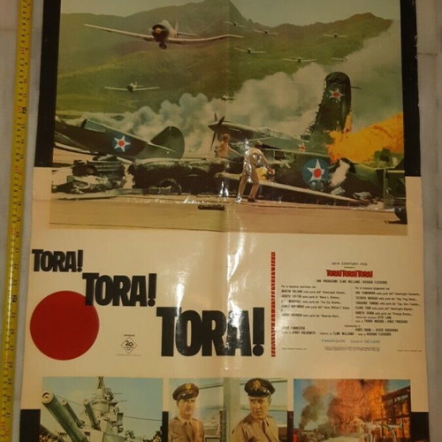 Tora Tora Tora Pearl Harbor 1970 poster used, canvas 90cm