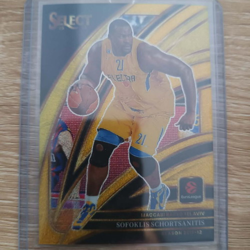 Sofoklis Schortsianitis Gold Glitter SP Courtside Maccabi card 2025-26 Panini Select Euroleague