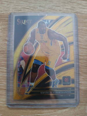 Sofoklis Schortsianitis Gold Glitter SP Courtside Maccabi card 2025-26 Panini Select Euroleague
