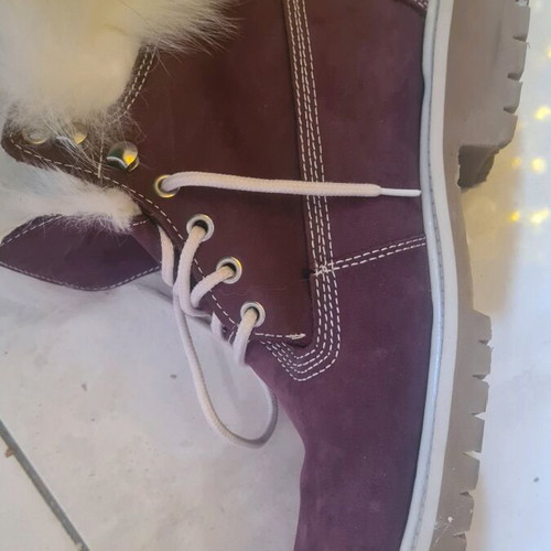 Timberland boot with full rabbit fur like new, size 39.5, purple