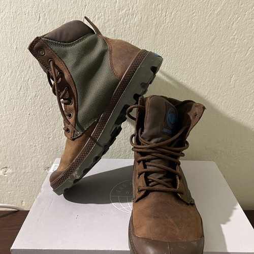 Palladium waterproof boots size 39.5, brown green
