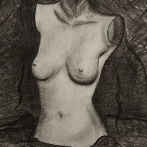 Charcoal Drawing on Paper New Artwork