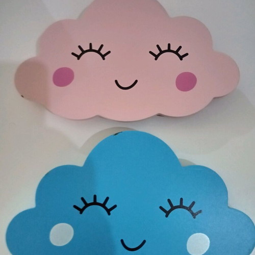 Cloud lights like new, set of 2 with LED battery string