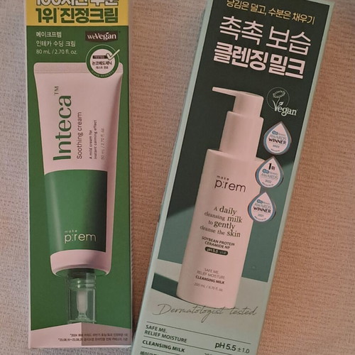 make p:rem Cleansing Milk 200ml & Inteca Soothing Cream 80ml set