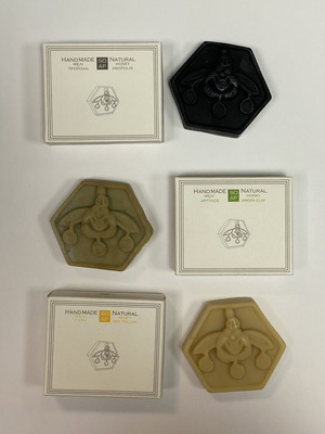FilioNature Handmade Natural Soaps set, honey propolis, green clay, bee pollen